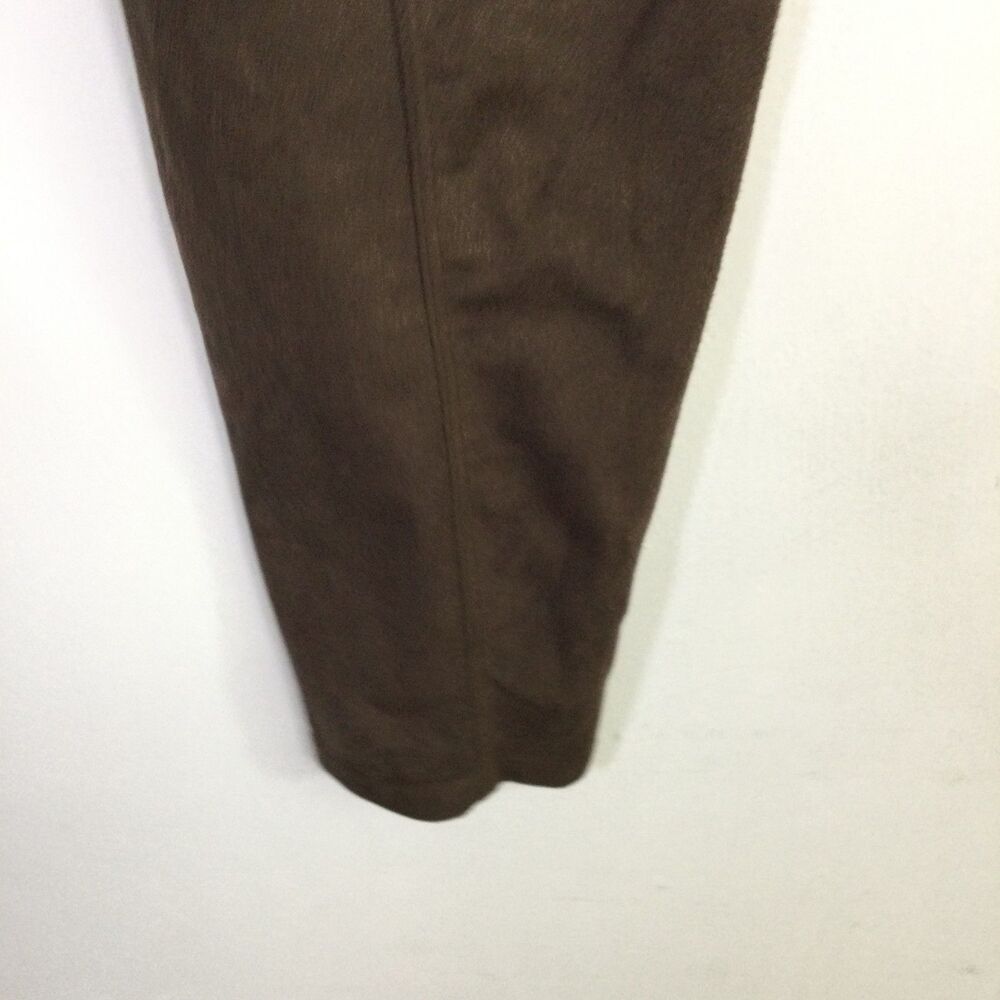 Lysse Womens Faux Suede High Waist Velvet Leggings Pull-On Dark Brown Size M - Picture 11 of 15